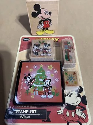 DISNEY MICKEY MOUSE RUBBER INK STAMP SET And Classic Mickey Stamp • $8