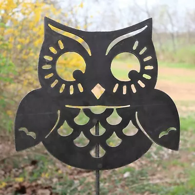 Metal Owl Garden Stake - Steel Gardening Decor - Yard Art Marker • $18.68