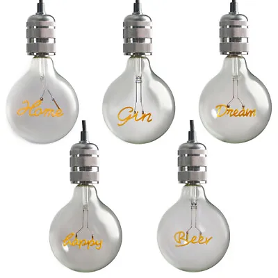 Word Light Bulb Decorative Vintage LED Worded Globe Bulbs BC B22 / ES E27 Lights • £3.19