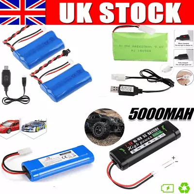 9.6v 2400mAh Ni-MH KET 2P Connector Rechargeable Battery Pack For RC Car Truck • £10.89