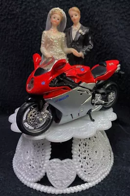 MV AGUSTA F4 Motorcycle Bike Wedding Cake Topper Groom Top Sexy Racing Off Road  • $42