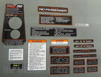 1985 85' Quad FL350 Odyssey ATV 20pc Frame Warning Kit Decals Sticker Graphics • $37.99