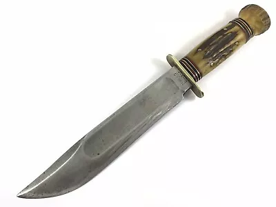 1921-22 Marble's 7  IDEAL Knife Stag Handles Pommel Full Hilt Large Nut 9671-NRP • $1799.95