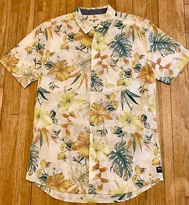 Billabong Men’s Hawaiian Shirt Aloha Short Sleeve Button Floral Size XL Cream • $14.99