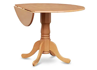 42  Round Dublin Drop-leaf Pedestal Kitchen Table Without Chair Light Oak Finish • $199