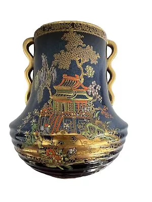 Vintage Carlton Ware  Gilt Painted Pagoda Art Deco Vase Pottery • $39.99