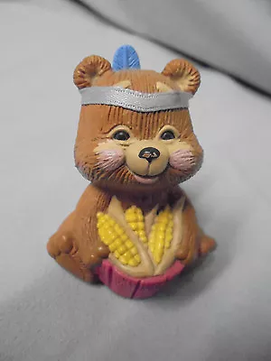 Hallmark Cards Inc. Thanksgiving Merry Miniature Bear As Indian With Corn 1988 • $14.99