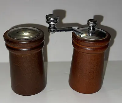 Vintage Olde Thompson Natural Wood Salt And Pepper Grinder Mill Shaker Set 3.5 • $18.97