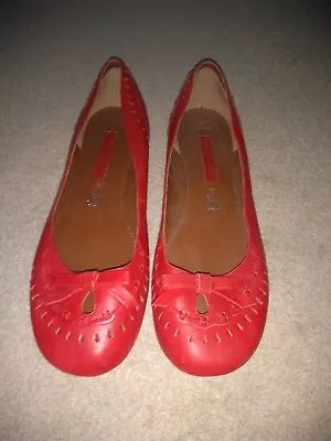 £16.50 • Buy NEXT Sole Reviver Red Leather Shoes Size 7 Hardly Worn Ballet 
