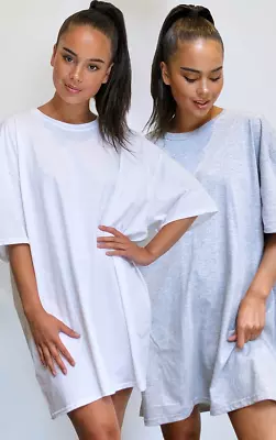 PLT Grey And White Oversized 2 Pack T-shirt Dress In Large • £6