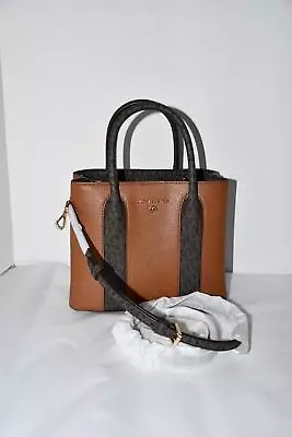 Michael Kors Austin Leather/Sig MED Messenger In Luggage #38F2GANM2L NWT • $129.99