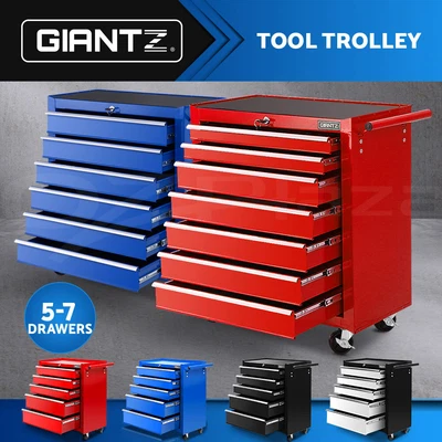 $186.96 • Buy Giantz 5-7 Drawer Tool Box Trolley Cabinet Storage Cart Garage Toolbox Organiser