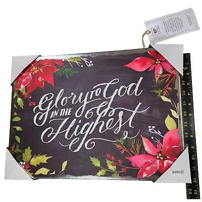 Christmas Wall Decor  Glory To God In The Highest  Canvas Painting Approx16 X12  • $25