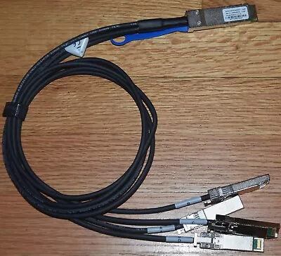 Amphenol 40GB QSFP To 4x 10GB SFP+ Passive Direct Attach Breakout Cable 1 Meter • $24