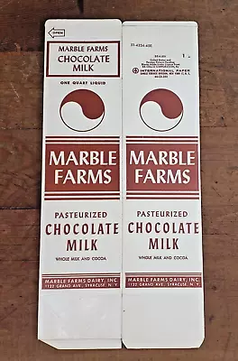 Vintage Marble Farms Dairy Waxed Chocolate Milk Carton Syracuse NY New Old Stock • $14.95