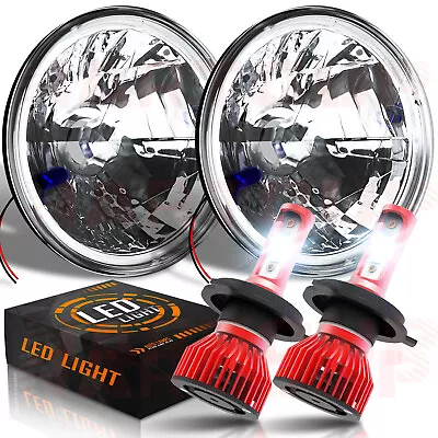 Pair 7 Inch LED Headlights Hi/Lo Beam 6000k White For Pontiac Firebird 1970-1976 • $111.99