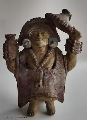 Mexican Art Piece Pottery Statue Woman Goddess Mayan Aztec Terracotta Clay 8” • $25