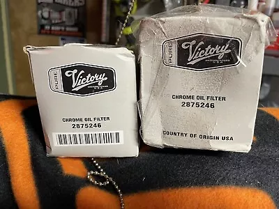 Victory Motorcycles Chrome Oil Filter For All Freedom Models OEM 2875246 • $10