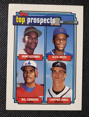 VTG 1992 Topps Top Prospects Shortstops Chipper Jones Wil Cordero #551 Card • $2.50