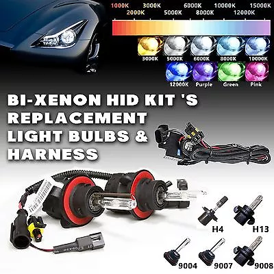 One Set Of High And Low Bi-xenon HID Headlight Bulb Replacement H4 H13 9004 9007 • $28.99