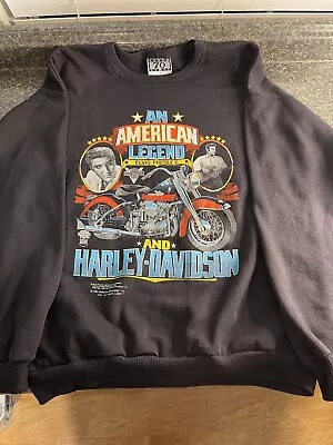 VTG Speed Limit 70 Elvis Presley Harley Davidson American Legend Sweatshirt Sz L • $119.95