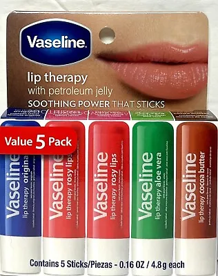 Vaseline Lip Therapy Stick With Petroleum Jelly (Original Aloe Vera Rosy Lips • $12.95