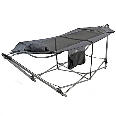 Hammock With Metal Stand Frame Garden Camping Outdoor Patio Swing Bed Portable • £49.99