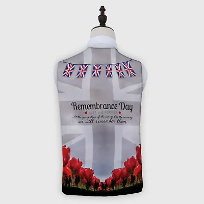 Remembrance Day Waistcoat Poppy - Bunting We Will Remember Them Grey Union Jack • £15.99