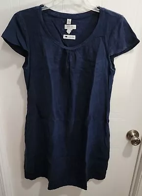 Malvin I Love Linen Women's Dress Short Cap Sleeves Blue 100% Linen Size M/8 • $20.99