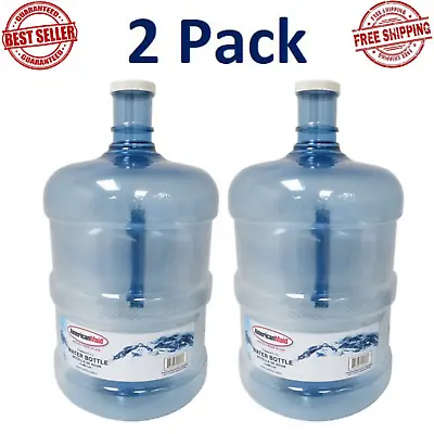 2 Pack 3 Gal Water Bottle Secure Liquid Jug Container BPA-Free Plastic Reusable • $25.99