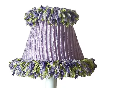 Lavender Textured Chandelier Shades 5  Mini Lamp Sconce Shade Purple Shimmer • $5