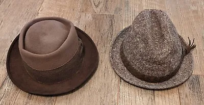 Vintage Stetson Fedora Hat 7 1/4 And Champ Felt Hat Size Unknown • $39.99