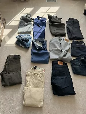 Jcrew Levi Jeans Denim Lot Men’s Linen Pant Carharrt 33 32 • $39.99