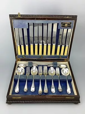Vintage Viners Cutlery Set With Faux Bone Knives In Canteen • $185