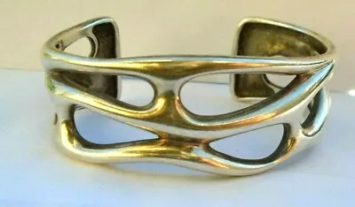 Vintage Tiffany & Co 925 Sterling Silver Pierced Cuff Bracelet RARE! • $799