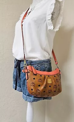MCM Small Orange Brown Shoulder Crossbody Bag AUTHENTIC  • $240