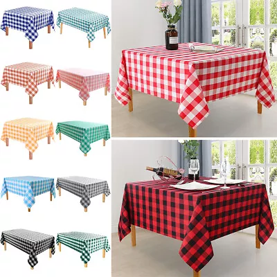 Plaid Thick Tablecloth Wipeable Waterproof Oil-Proof Table Cloth Cover Home Deco • $18.90