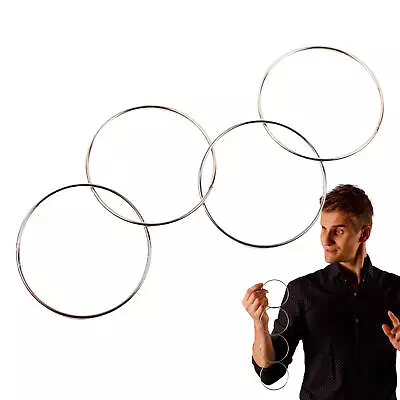 4 Chinese Linking Rings Classic Magic Metal Ring Link Trick Stage Of Close Up • $8.73