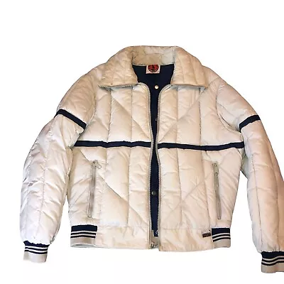 Vintage White Stag MOUNTAIN GOAT Mens White Puffer Coat Ski Jacket Size Medium  • $79.99