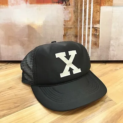 90s Malcolm X Crown Brand Snapback Trucker Hat Black / White VTG Movie Promo DMX • $40