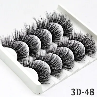 5Pairs 3D Fake Eyelashes Long Thick Natural False Eye Lashes Set Mink Makeup UK • £3.99