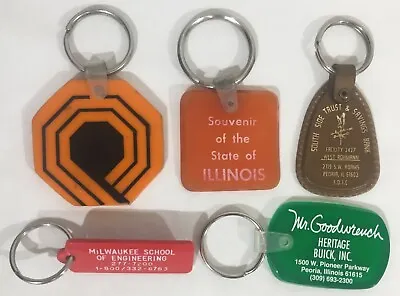 Lot Of (5) Vintage Key Chains Milwaukee Engineering School Peoria Midwest USA • $14.99