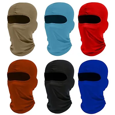 Balaclava Full Face Mask Men Women Lycra Cycling Ski Warm Neck Black Motor Bike • £7.50