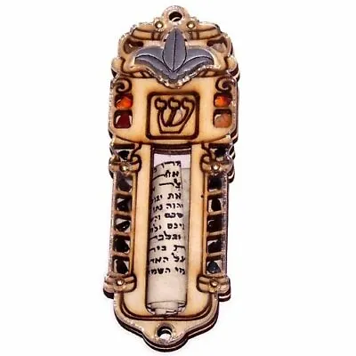 Hand Made Wood Mezuzah With Shema Israel Non Kosher Scroll • $13.53