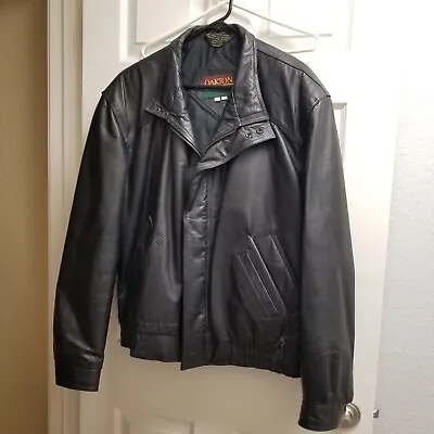 Oakton Limited Leather Jacket Large Men's Tall Black Vintage • $49.78