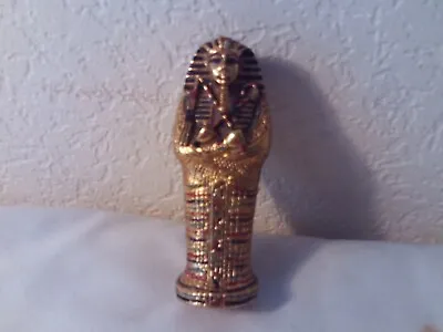 Egyptian Sarcophagus 9.5 Cm King Tutankhamun Brass Heavy • £19.99