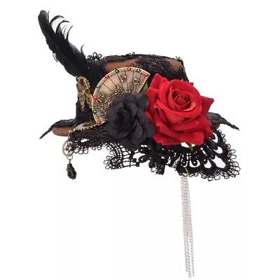 Women Victorian Punk Mini Bowler Hat Hair Clip Party Hat Dancing Cocktail Head C • $33.51