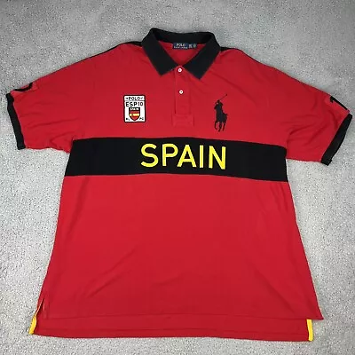 Polo Ralph Lauren Shirt Mens 4XLT Red Spain Rugby #10 Big Pony • $68