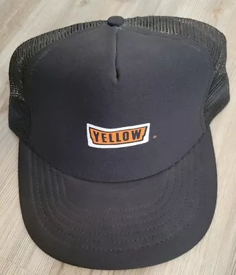 Vintage Yellow Brand Freight Trucking Company Mesh Trucker Snapback Hat Cap Men • $15.99