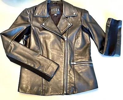 Veda Women’s Lambskin Leather Jacket Black Medium • $149.99